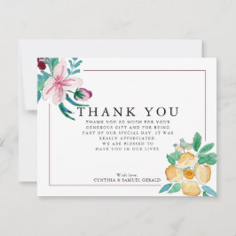 Moderne Aquarellblüten - Vielen Dank Dankeskarte