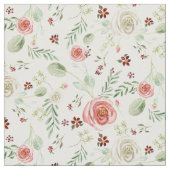 Moderne Aquarellblütenblätter Rosa Weiße Blumenblä Stoff (Nahaufnahme)