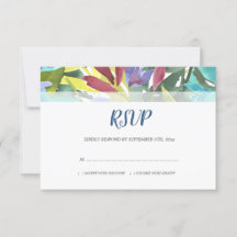 Moderne Aquarellblütenblätterung Türkisblüte Hochz