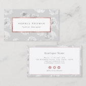 Moderne Aquarellblütengold Rose beruflich Visitenkarte (Vorne/Hinten)