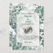 Moderne Aquarellbrunnen-Eukalyptus-Hochzeit Einladung (Vorne/Hinten)