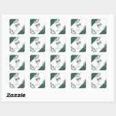 Moderne Aquarellbrunnen-Eukalyptus-Hochzeit Quadratischer Aufkleber (Blatt)