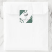 Moderne Aquarellbrunnen-Eukalyptus-Hochzeit Quadratischer Aufkleber (Tasche)