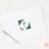 Moderne Aquarellbrunnen-Eukalyptus-Hochzeit Quadratischer Aufkleber (Umschlag)