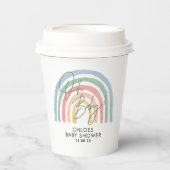 Moderne Aquarellbrunnendusche mit Regenbogenfarben Pappbecher (Vorderseite)