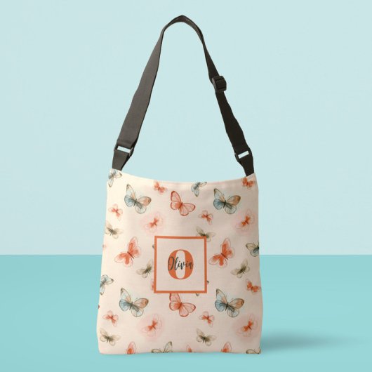 Moderne Aquarellbutterfische Tragetaschen Mit Langen Trägern