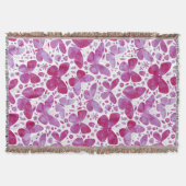 Moderne Aquarellbutterfly Hot Pink Decke (Vorderseite)