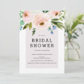 Moderne Aquarelldusche Blumenbridal Einladung (Stehend Vorderseite)