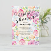 Moderne Aquarelldusche Blumenbridal Einladung (Stehend Vorderseite)
