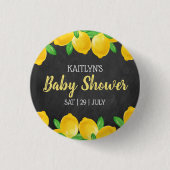 Moderne Aquarellendusche Tree Baby Dusche Button (Vorderseite)