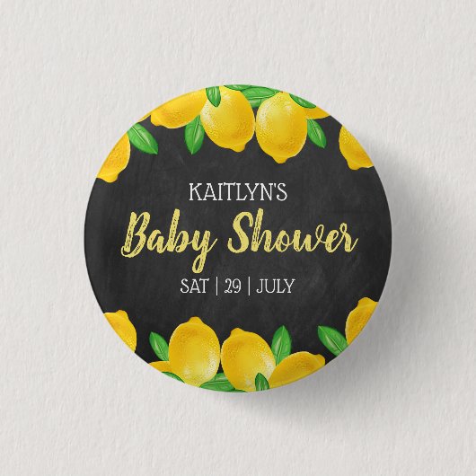 Moderne Aquarellendusche Tree Baby Dusche Button (Vorderseite)