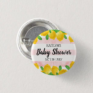 Moderne Aquarellendusche Tree Baby Dusche Button