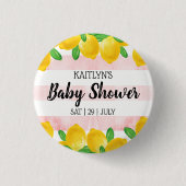 Moderne Aquarellendusche Tree Baby Dusche Button (Vorderseite)