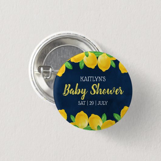 Moderne Aquarellendusche Tree Baby Dusche Button (Vorne & Hinten)