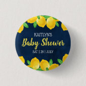 Moderne Aquarellendusche Tree Baby Dusche Button (Vorderseite)