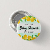 Moderne Aquarellendusche Tree Baby Dusche Button (Vorne & Hinten)
