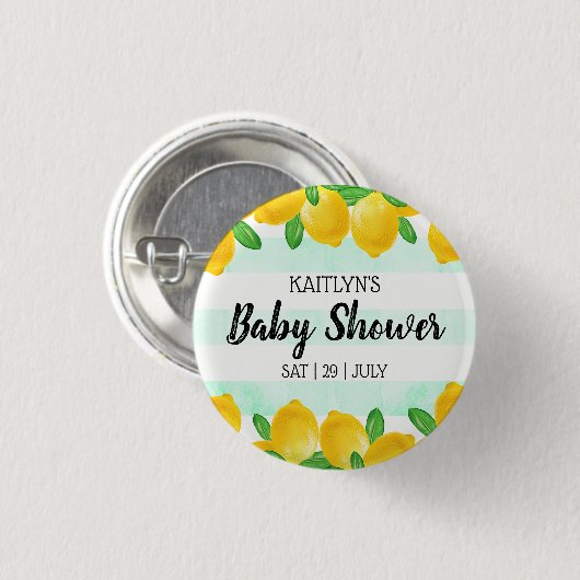 Moderne Aquarellendusche Tree Baby Dusche Button (Vorne & Hinten)