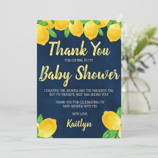 Moderne Aquarellendusche Tree Baby Dusche Dankeskarte (Stehend Vorderseite)