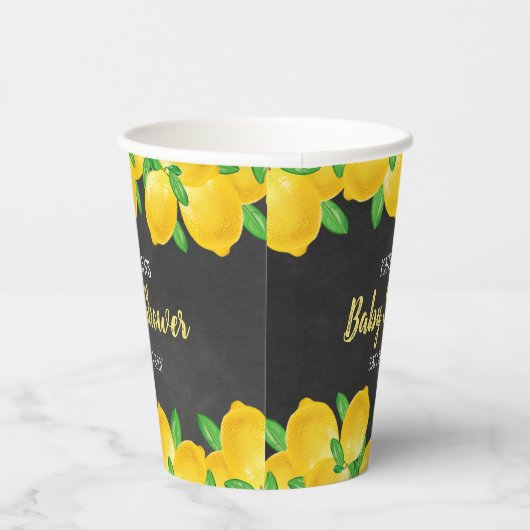 Moderne Aquarellendusche Tree Baby Dusche Pappbecher (Rechts)