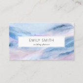 Moderne Aquarellfarbe Abstrakt Blau Rosa Aquamarin Visitenkarte (Vorderseite)