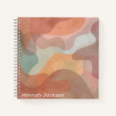 Moderne Aquarellfarbe Abstrakt farbiger Monogrammn Notizblock (Vorderseite)