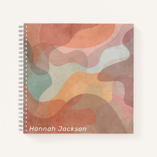 Moderne Aquarellfarbe Abstrakt farbiger Monogrammn Notizblock (Vorderseite)