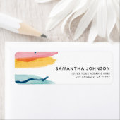 Moderne Aquarellfarbe Abstrakt Rosa Gelb Blau (Insitu)