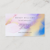 Moderne Aquarellfarbe Lila Tinte Gold Abstrakter M Visitenkarte (Rückseite)