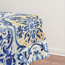 Moderne Aquarellfarbe mediterrane blaue Fliesen