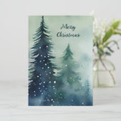 Moderne Aquarellfarbe Minimalistisch Weihnachten i (Stehend Vorderseite)