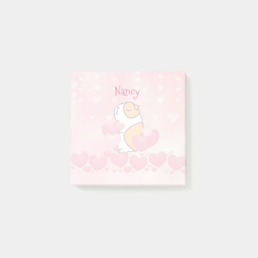 Moderne Aquarellfarbe Pink Custom School Post-it N Klebezettel (Vorderseite)
