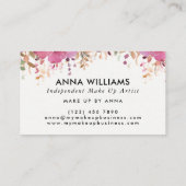Moderne Aquarellfarbe Rosa Blume Minimalistisch Visitenkarte (Rückseite)