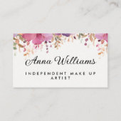 Moderne Aquarellfarbe Rosa Blume Minimalistisch Visitenkarte (Vorderseite)