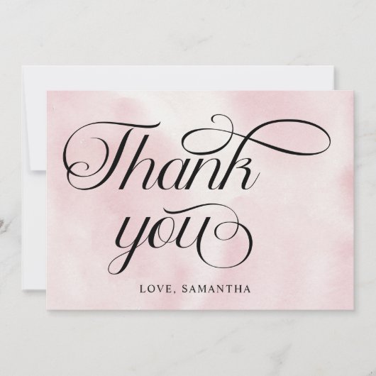 Moderne Aquarellfarbe Rosa Cloud Nine Baby Dusche Dankeskarte (Vorderseite)