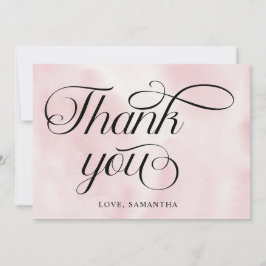 Moderne Aquarellfarbe Rosa Cloud Nine Baby Dusche Dankeskarte