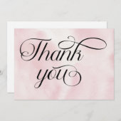 Moderne Aquarellfarbe Rosa Cloud Nine Baby Dusche Dankeskarte (Vorne/Hinten)