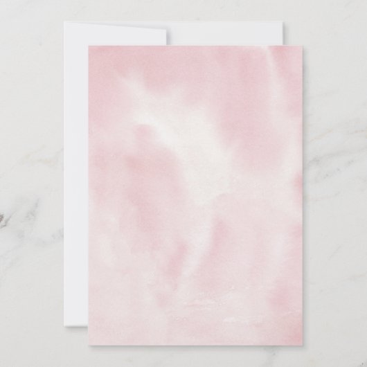 Moderne Aquarellfarbe Rosa Cloud Nine Baby Dusche Einladung (Rückseite)