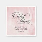 Moderne Aquarellfarbe Rosa Cloud Nine Baby Dusche Serviette (Vorderseite)