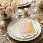 Moderne Aquarellfarbe Rosa Gelbe Bat Mitzvah Serviette<br><div class="desc">Modern Boho Wasserfarbe Rosa Gelbe Bat Mitzvah Napkins</div>