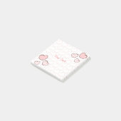 Moderne Aquarellfarbe Rosa Herz nach Maß Post-it Klebezettel (angewinkelt)