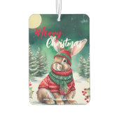 Moderne Aquarellfarbe Sonnenhasen Weihnachtsbaum S Autolufterfrischer (Rückseite)