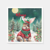 Moderne Aquarellfarbe Sonnenhasen Weihnachtsbaum S Serviette (Vorderseite)