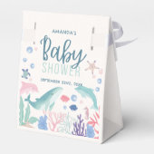 Moderne Aquarellfarbe unter der Sea Baby Dusche Geschenkschachtel (Rückseite)
