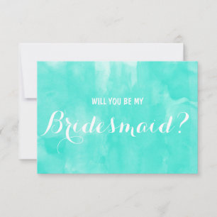 Moderne Aquarellfarbe Werden Sie meine Bridesmaid Einladung