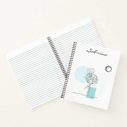 Moderne Aquarellfarben Abstrakt Türkis Notizblock (Innenseite)