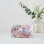 Moderne Aquarellfarben Abstrakte Blume Gold Frame Visitenkarte (Stehend Vorderseite)
