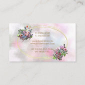 Moderne Aquarellfarben Abstrakte Blume Gold Frame  Visitenkarte (Rückseite)