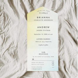 Moderne Aquarellfarben alles in einem Einzel All In One Einladung