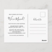 Moderne Aquarellfarben - Ankündigung zur Adressent Postkarte (Rückseite)