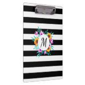 Moderne Aquarellfarben Bläserdesign Monogram Klemmbrett (Rechts)